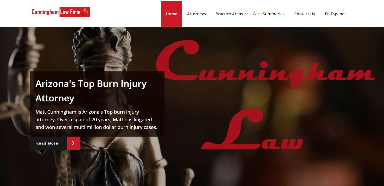 Arizona Burn Injury Attorney website